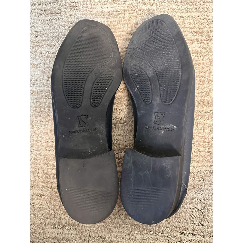Naturalizer Womens 7.5S Slim Navy Blue Leather Comfort Loafers Work Career Shoes - Picture 3 of 5
